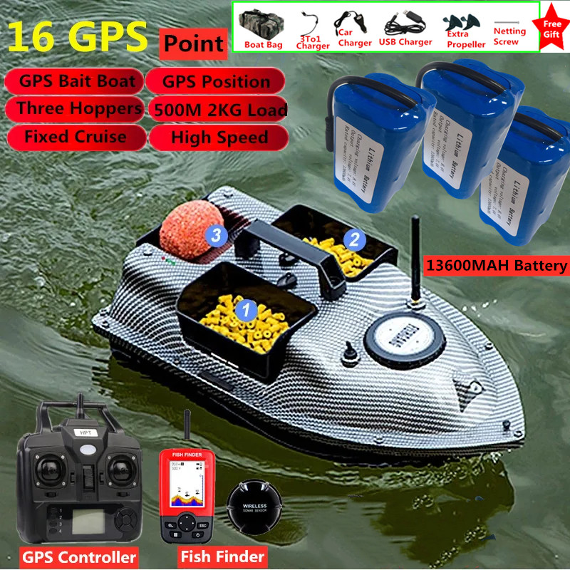 Fish Finder Gps - 16PCS Point GPS Nesting Bait Boat