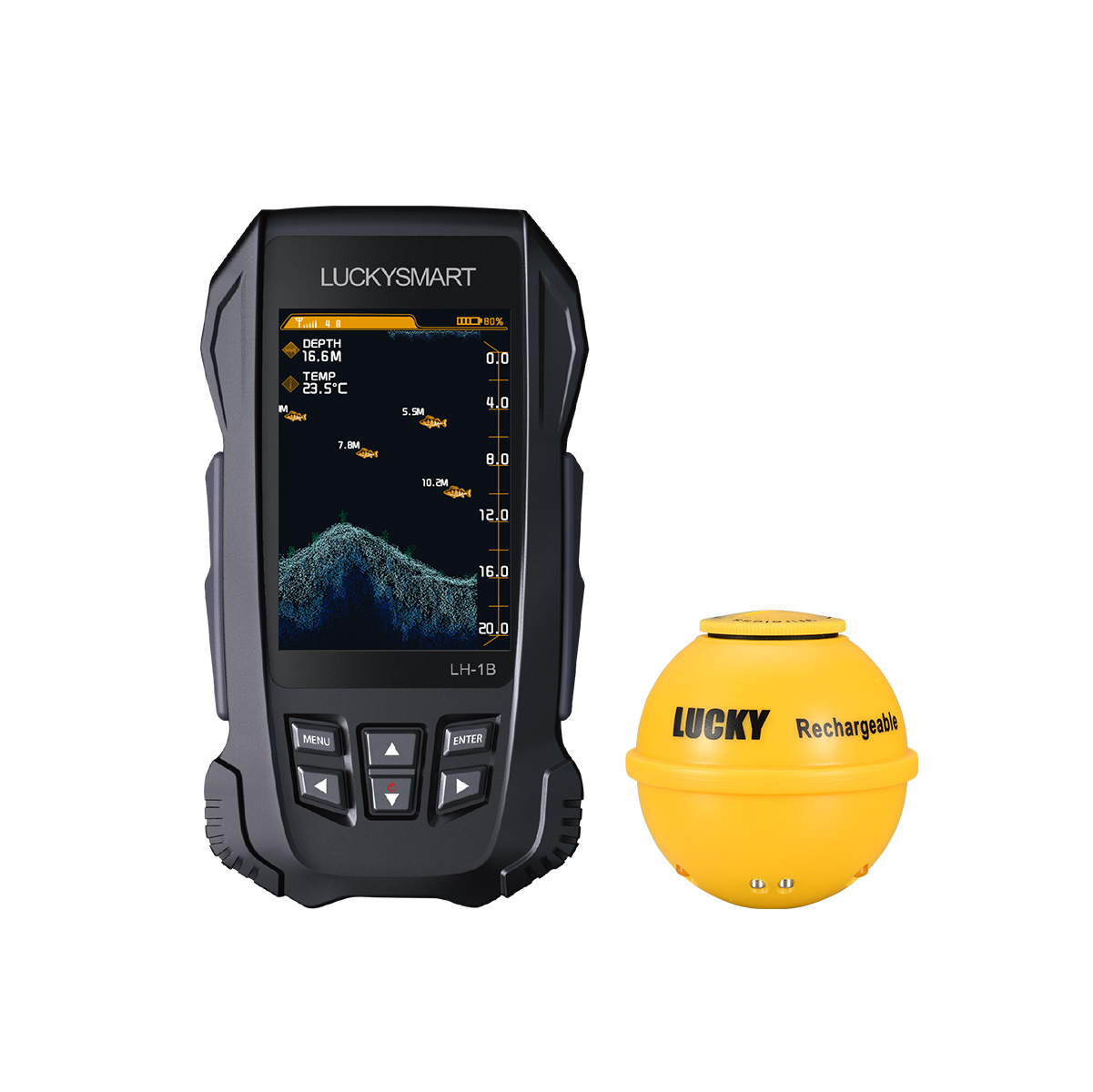 Fish Finder Portable - LUCKYSMART LH-1B Wireless Portable Fish Finder