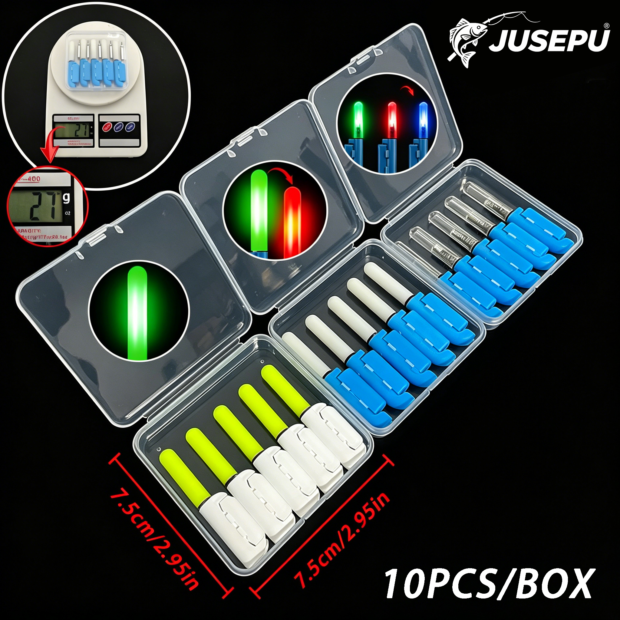 JUSEPU 5PCS Night Fishing Rod  - Fish Finder Battery recensione e prezzo