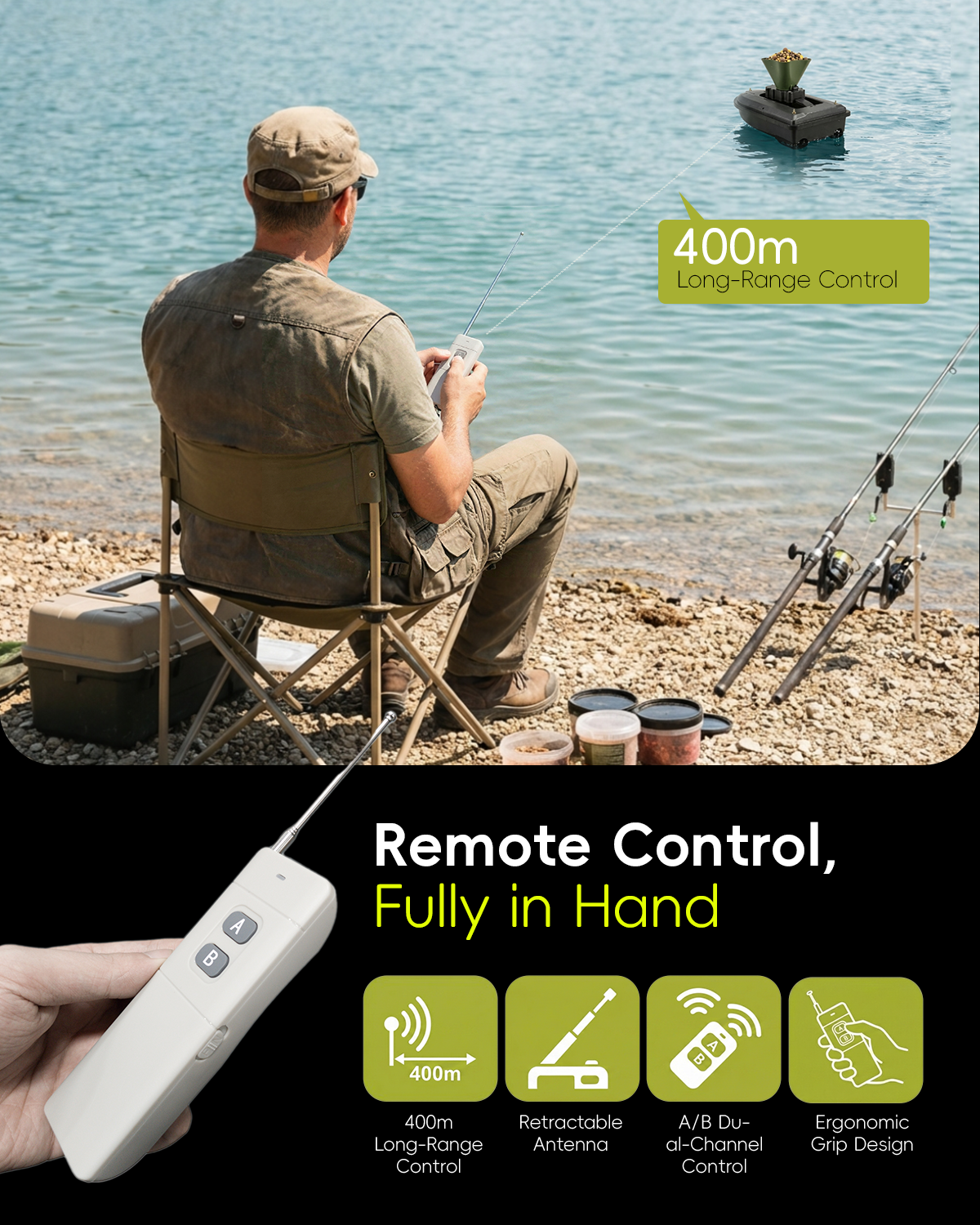 360° Rotating Bait Dispenser & - Fish Finder Cable recensione e prezzo