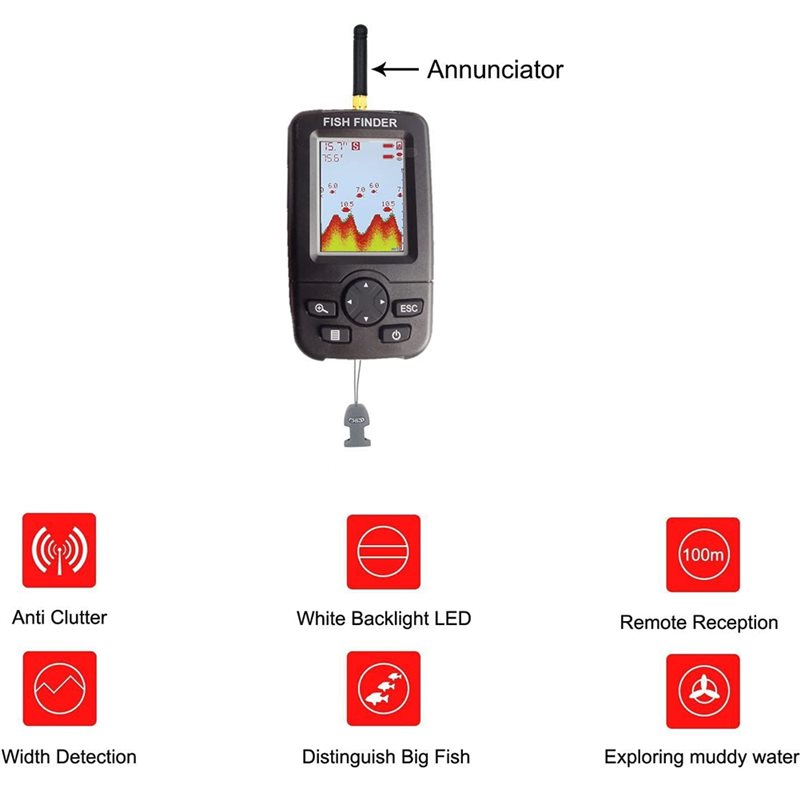 Wireless Sonar Fish Finder, Po - Fishing Depth Finder recensione e prezzo