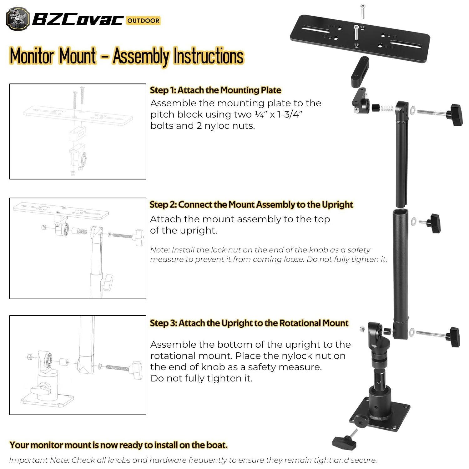 Marine Anodized Aluminum Monit - Fish Finder Mount recensione e prezzo