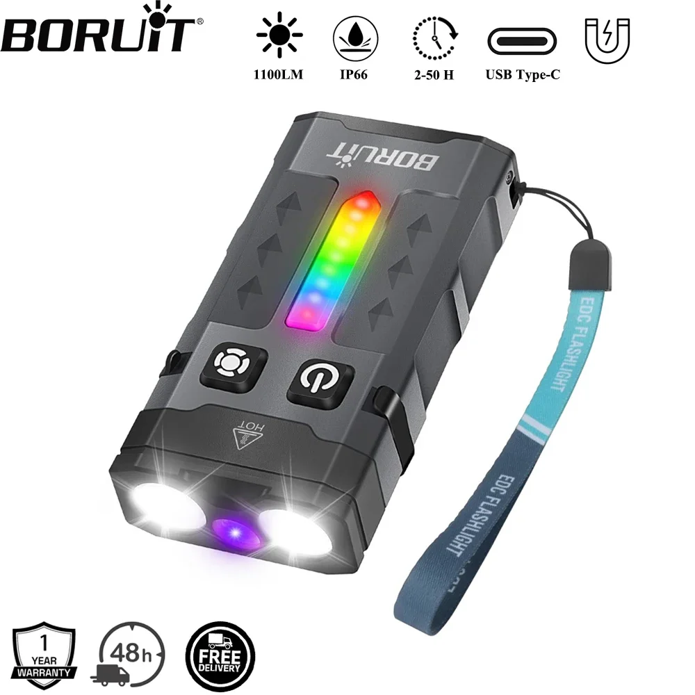 BORUiT EV20 1100LM EDC UV Keyc - Fishing Light recensione e prezzo