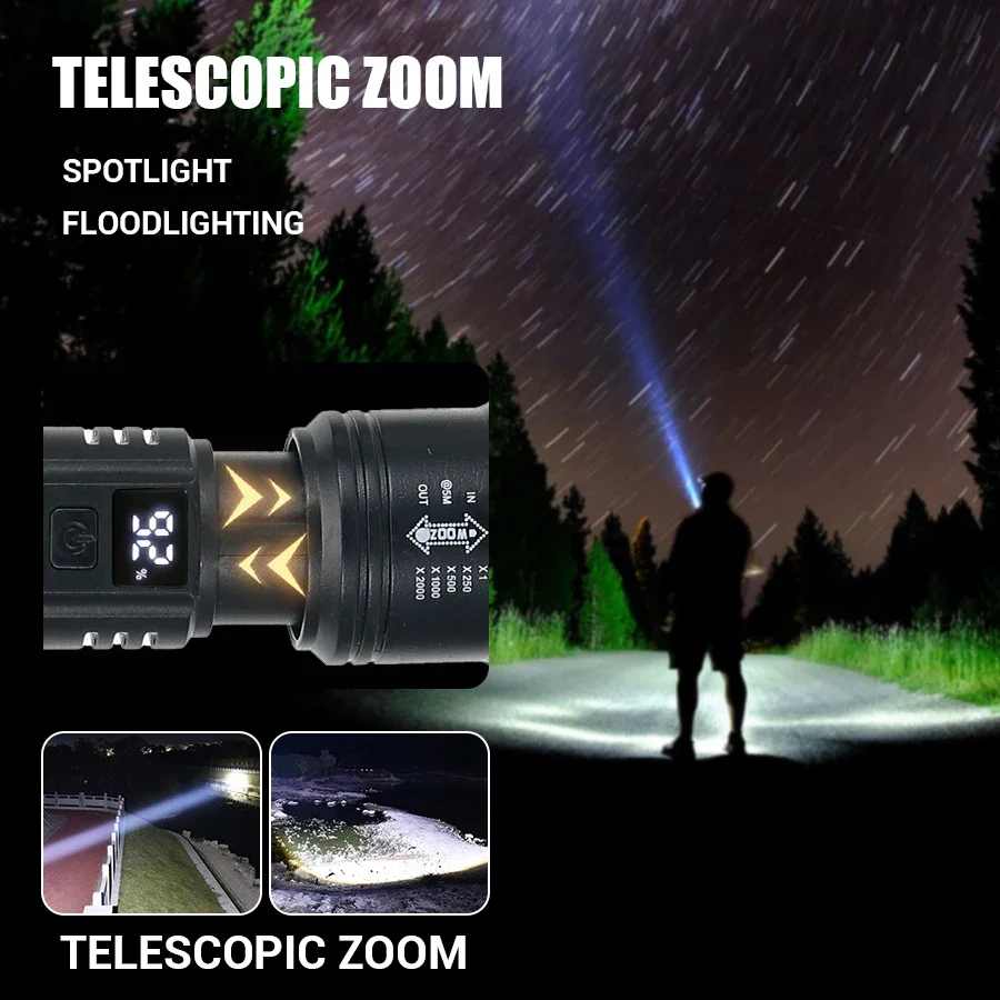 9900LM Powerful LED Flashlight - Fish Finder Battery recensione e prezzo