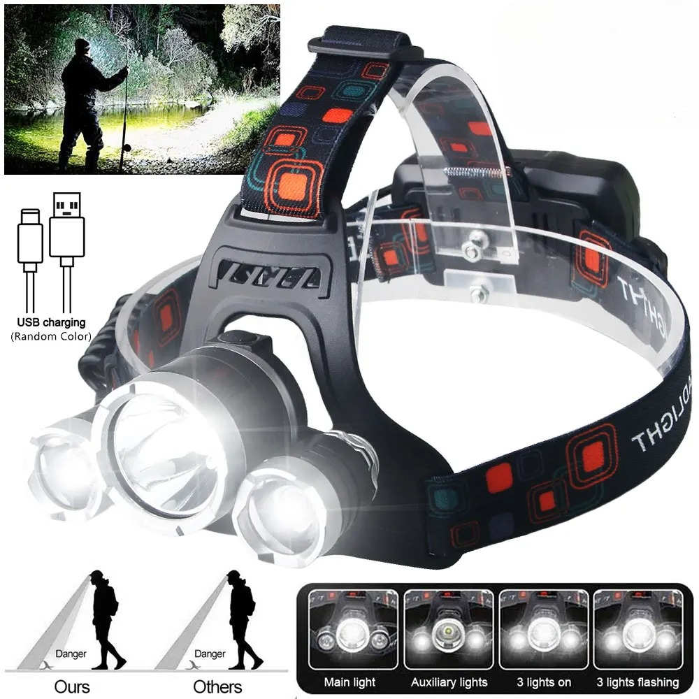 High Power LED Headlamp 18650  - Fish Finder Battery recensione e prezzo
